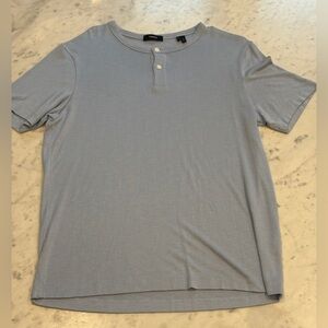 Men’s Theory, light blue Henley , Size Large, Excellent pre owned condition
